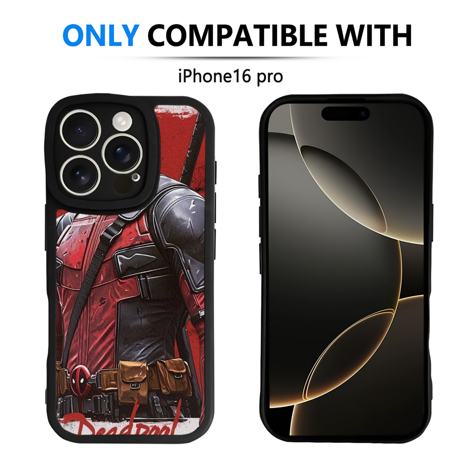 （画像用） Deadpool デッドプール 【iPhone 16シリーズ対応】シリコンスマホケース（レザー調） 材質：シリコン